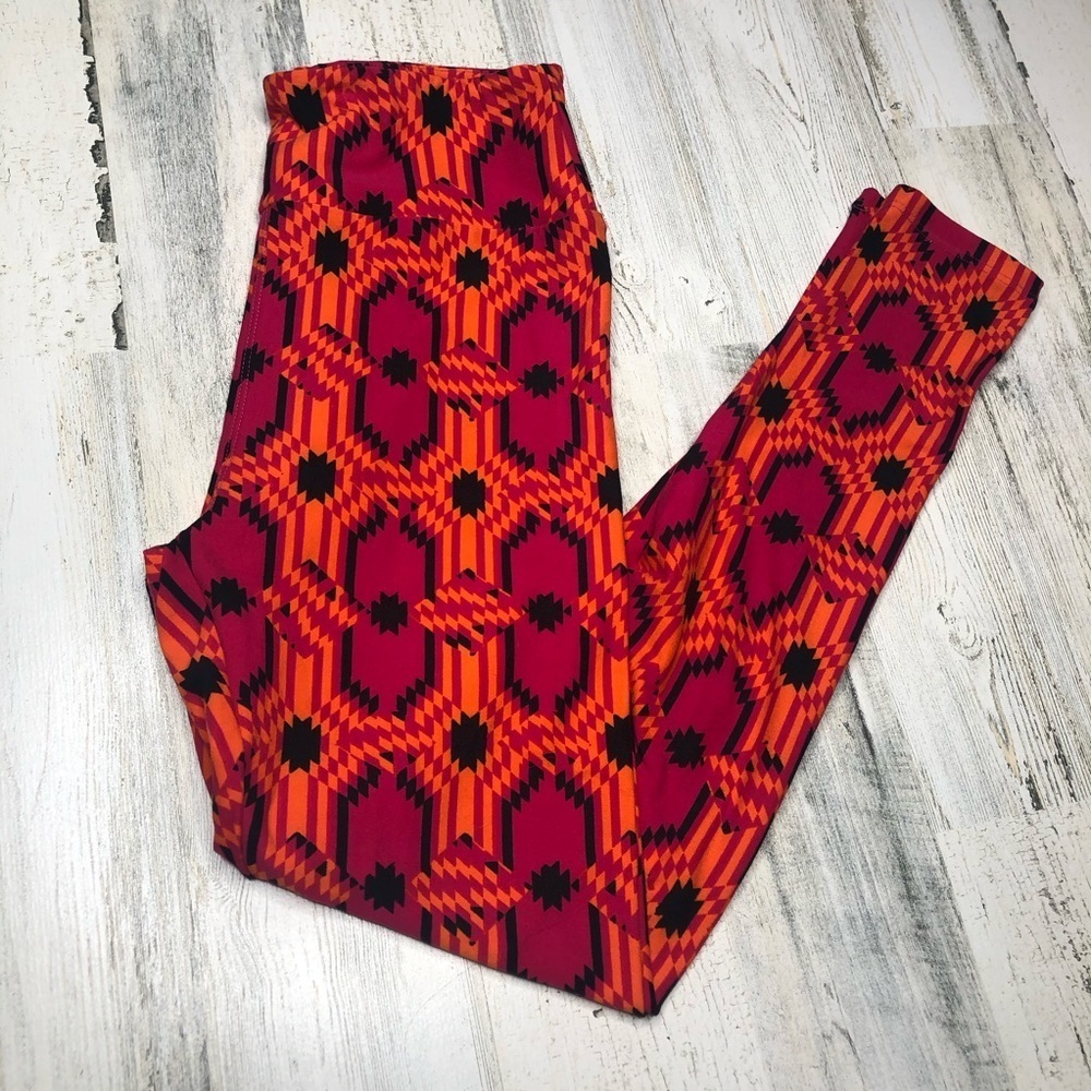LuLaRoe One Size Leggings Red Orange